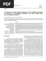 Comparison in Bone Density Changes For T