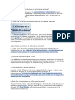 Que Quiso Decir Simón Bolívar en La Carta de Jamaica