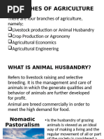 BRANCHES OF AGRICULTURE Day 3