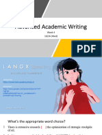 Advanced Academic Writing: Week 4 10/26 (Wed)