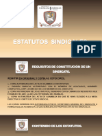 Tema. - Los Estatutos Sindicales y Su Contenido. - Icjo Ago Dic 2024.