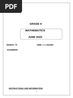 GR 9 Eng June Exam Maths 2023