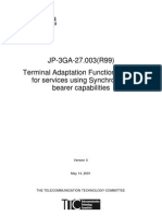 JP-3GA-27.003 (R99) Terminal Adaptation Functions (TAF) For Services Using Synchronous Bearer Capabilities