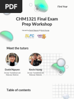 LFC's CHM1321 Final Exam Prep Workshop