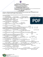 1ST Quarter Exam Math 9