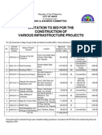 Invitation TO BID FOR THE Construction OF Various Infrastructure Projects