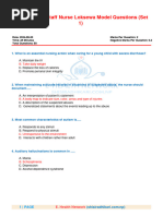 Civil Hospital Staff Nurse Loksewa Model Questions (Set 1) MCQ Questions