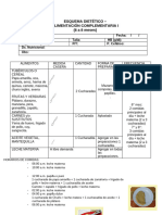 ESQUEMA DIETETICO - ALIMENTACIÓN COMPLEMENTARIA I Y II 6 A 11 Meses