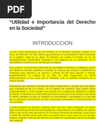 Ensayo Sobre La Importancia Del Derecho en La-Sociedad