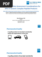 RS For APIs in Generic Complex Peptide Products