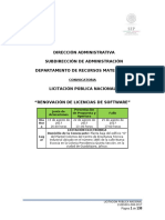 Convocatoria Renovacion de Licencias de Software