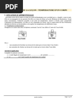 Pc6 - Tempetature D Un Corps