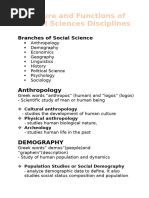 Nature and Functions of Social Sciences Discipline