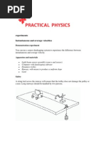 Experiments Instantaneous and Average Velocities: Demonstration Experiment