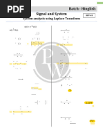 Ee/Ec Batch: Hinglish Signal and System: System Analysis Using Laplace Transform