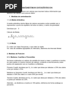 Parametros Estadísticos - Matemáticas