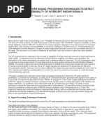 Intercept Receiver Signal Processing Techniques To Detect