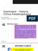 S5 Anamnesis - HistoriaClínicaFisioterapéutica