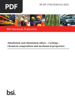 BS EN 1706:2020+A1:2021 Aluminium and Aluminium Alloys - Castings - Chemical Composition and Mechanical Properties