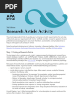 Apa Style Research Activity