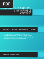 Absorption Costing and Variable Costing