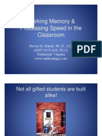 Working Memory Processing Speed Classroom