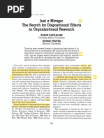 2.1 (Davis-Blake, A. Pfeffer J. 1989. Just A Mirage The Search For Dispositional Effects)