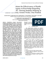 A Study To Evaluate The Effectiveness of Health Education Program On Knowledge Regarding CLABSI On B.SC. Nursing Students Studying in Sharda University, Greater Noida, Uttar Pradesh