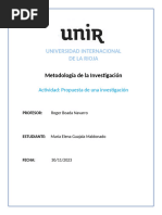 Propuesta de Investigación o Programa de Intervención