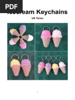 Amigurumi Icecream Keychain