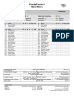 Panthers Game Notes - Doubleheader vs. NSH 9.22.24