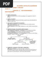 X - Bio - CH 13 - Our Envt - Question Bank