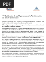 Clasificación de Los Organismos de La Administración Del Estado Dominicano - Clasificador de Organismos Del Estado Dominicano