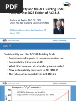 Sustainability and The ACI Building Code Plans For The 2025 Edition of ACI 318 - 2023 AW Taylor