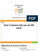 Formulas and Formatting RECAP