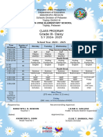 Grade 3 CLASS PROGRAM SY 2024-2025