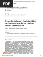 Neocolonialismo y Justiciabilidad de Los Derechos de Los Pueblos Indios. Introducción