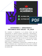 Atividade 1 - Geologia e Mecânica Dos Solos - 54 - 2024