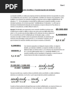 1) Notación Científica y Transformación de Unidades