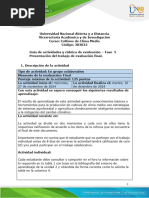 Guía de Actividades y Rúbrica de Evaluación - Fase 5 - Presentación Del Trabajo de Evaluación Final