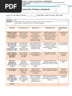 Rubrica Tiempo y Calendario