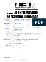 Tarea 9 Sindicatos y Asociaciones Religiosas