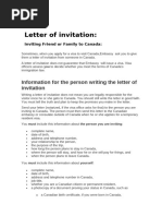 CANADA Letter of Invitation