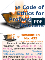 The Code of Ethics For Professional Teachers