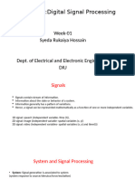 0714-313:digital Signal Processing: Week-01 Syeda Rukaiya Hossain