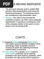 Motives Behind Mergers