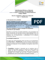 Guía de Actividades y Rúbrica de Evaluación - Unidad 1 - Fase 2 - Planificación