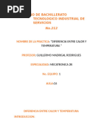 Practica 1 (Diferencia Entre Calor y Temperatura)