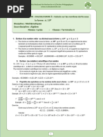 MATH - TA - CALCULS DANS R - Calculs Sur Les Nombres Crits Sous La Forme