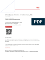 Labour Disputes (Arbitration and Settlement) Act 2006